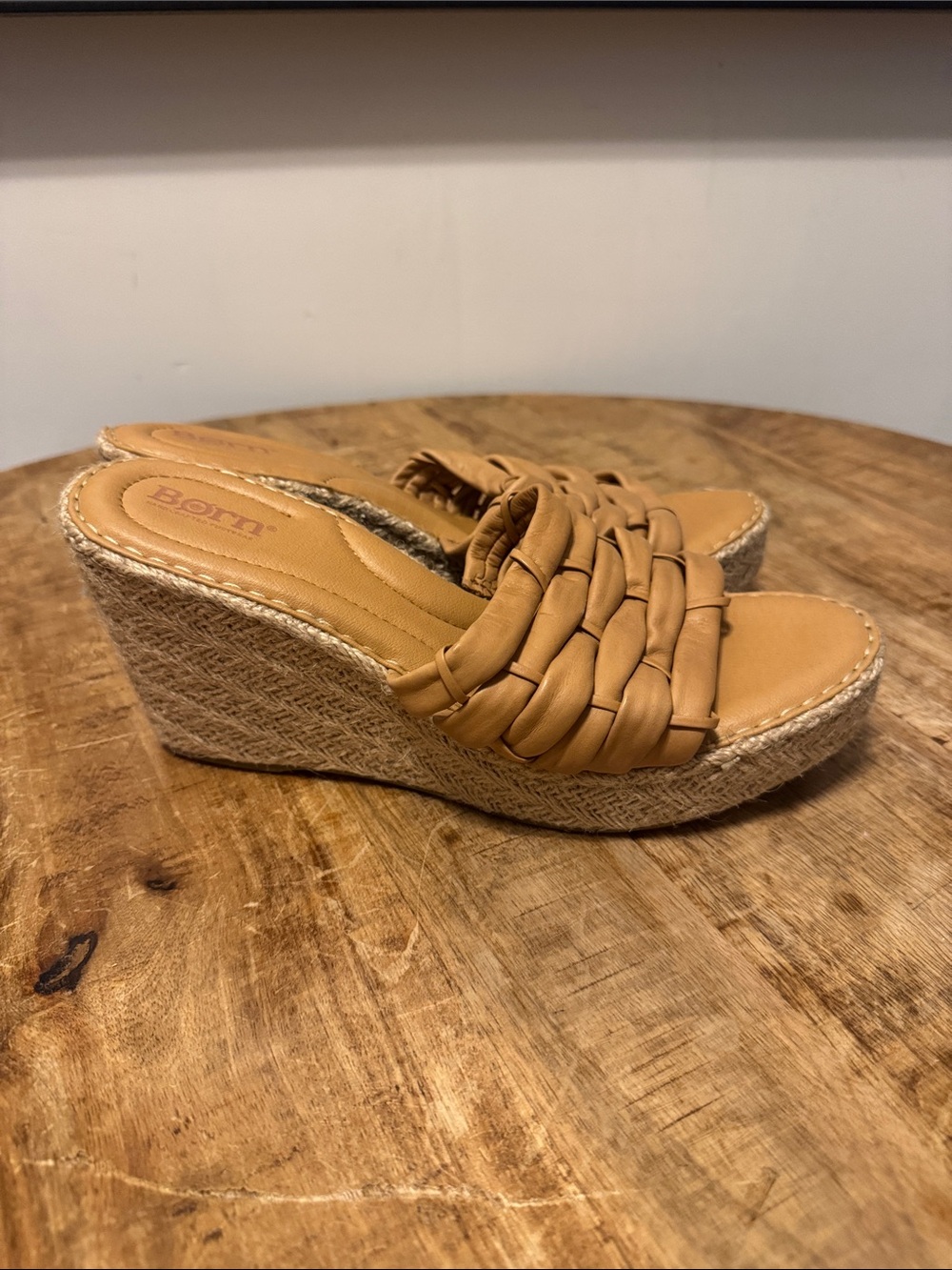 Born Aneesa tan wedge Sandal Size 10